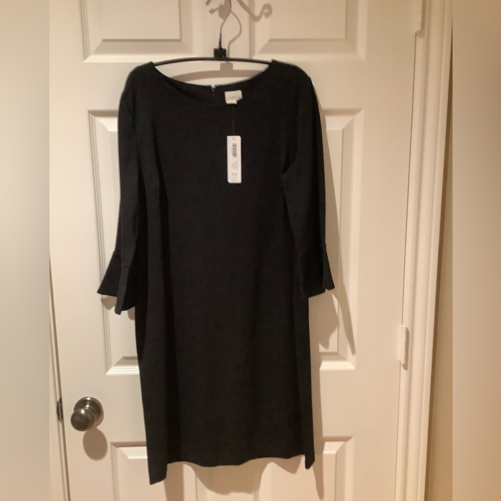 Nwt Chicos Black Bell Sleeve Dress